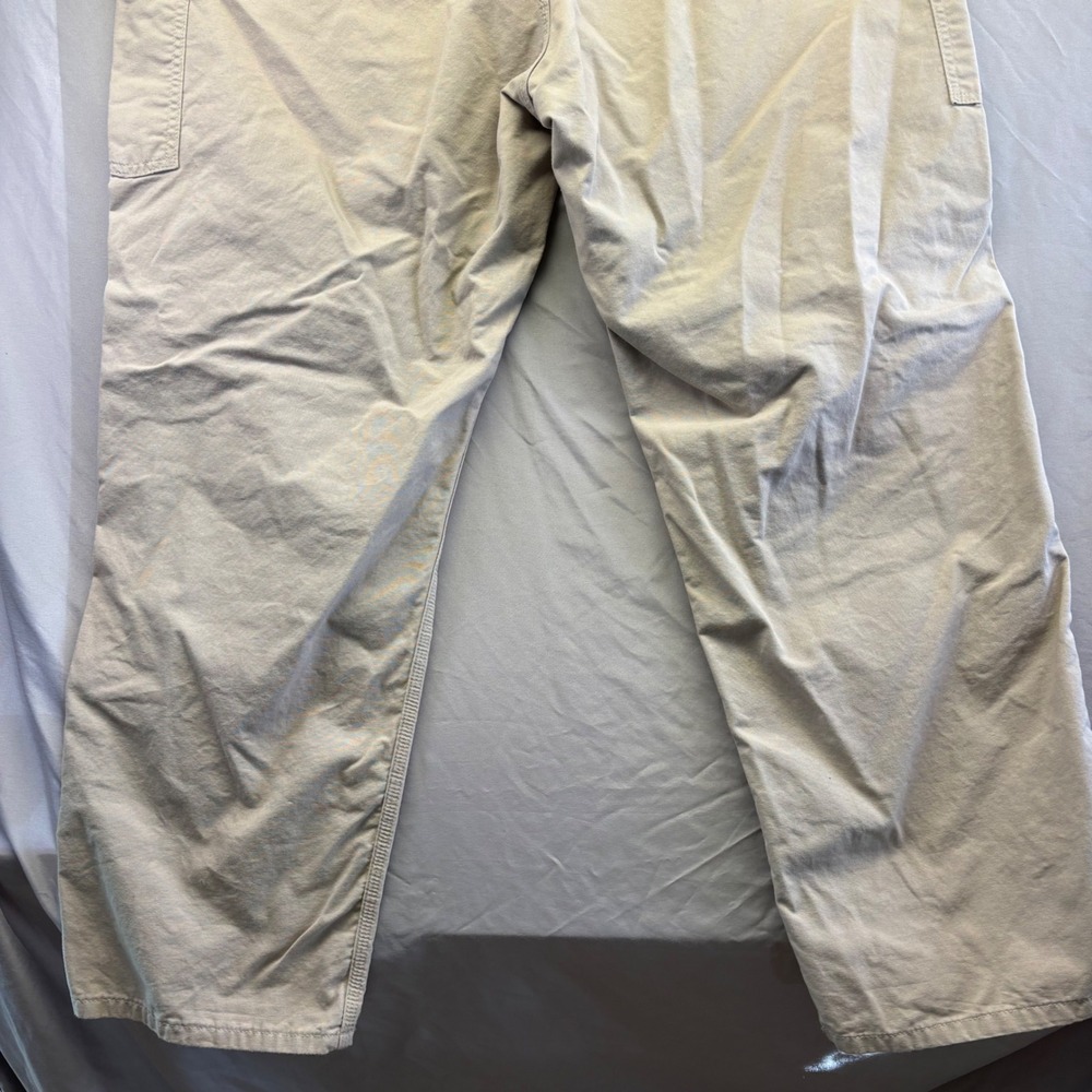 Carhartt Durable Loose Fit Canvas Work Dungaree Pants Tan 44x32 Mens Workwear - Picture 9 of 15